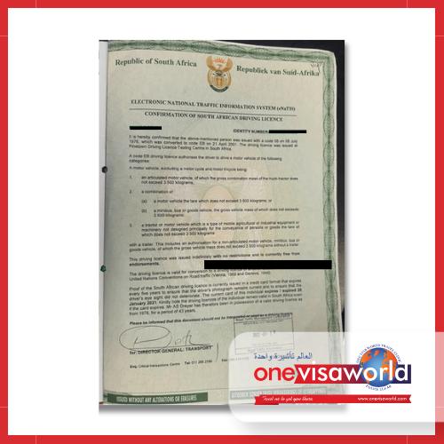 Driver’s Licence Confirmation Letter Assistance (South Africa)