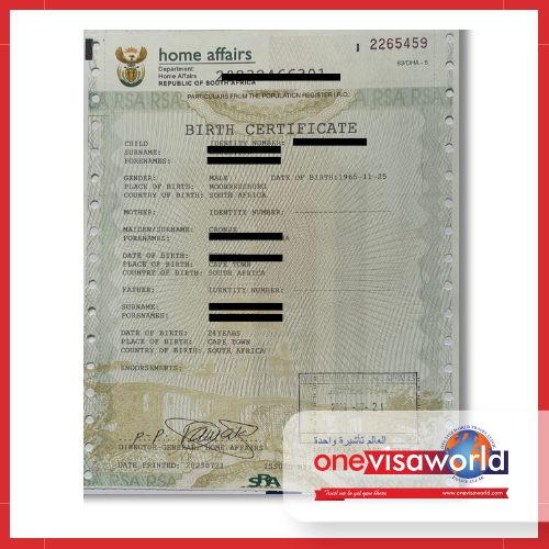Unabridged Birth Certificate Assistance (South Africa)