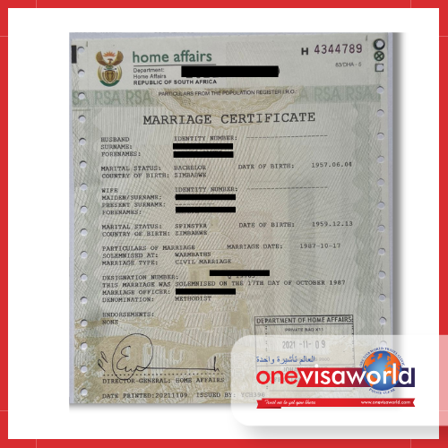 Unabridged Marriage Certificate Assistance (South Africa)