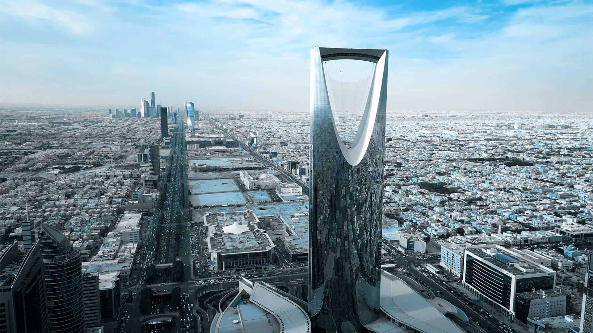 Saudi Arabia visa facilitation services — Riyadh skyline featuring Kingdom Tower