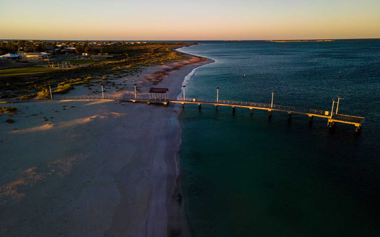 Turquoise lagoon at Langebaan in the West Coast National Park on a day trip from Cape Town